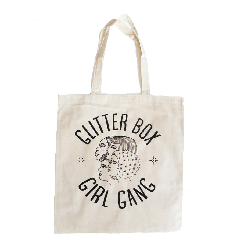 Glitter Box Girl Gang Tote designed by local artist Katie Barroso