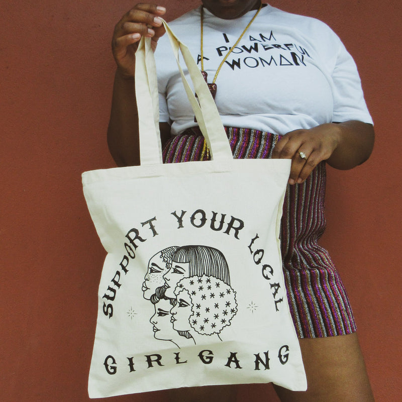 Support Your Local Girl Gang Tote Bag by the Glitter Box Girl Gang in canvas! 