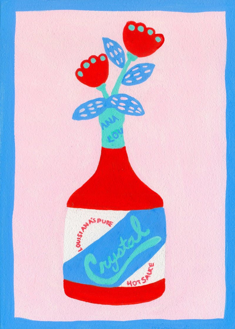 Red Crystal Hot Sauce illustration by Okra Biddy