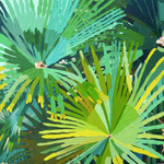 Green painted palmettos by Katie Kut