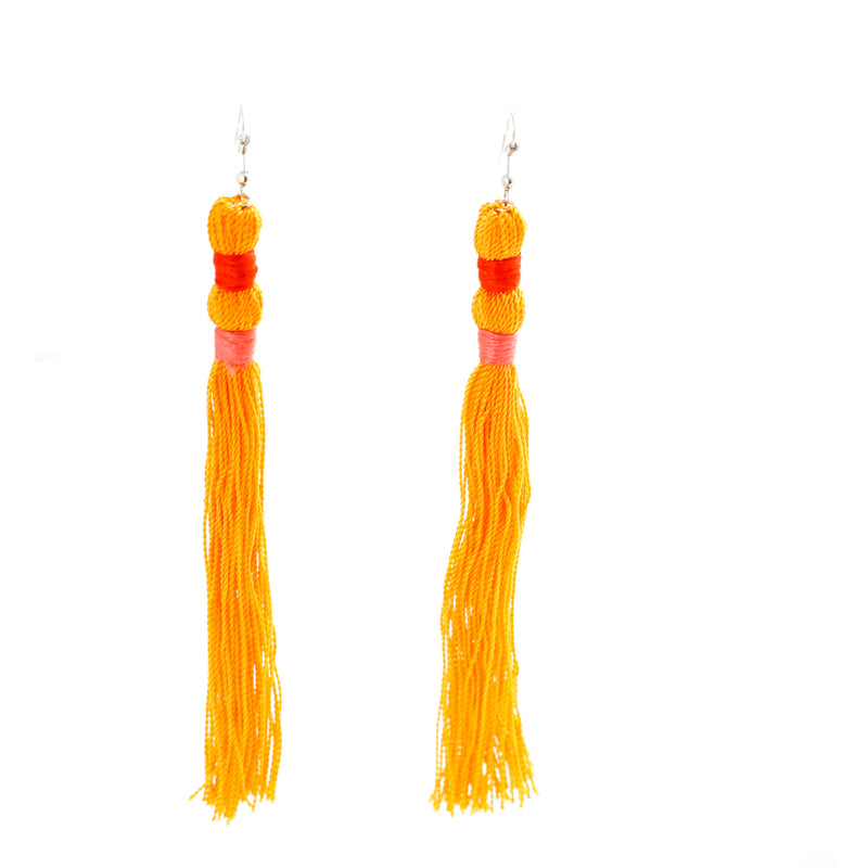 Orange Tassel Earrings by Swiet Stuff