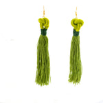 Green Knotted Tassel Earrings by Swiet Stuff