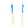 Seabreeze Twist Tassel Earrings in blue and teal