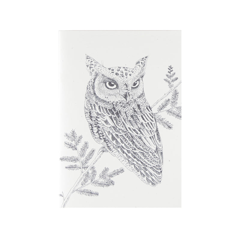 Blank journals or sketchbooks with owl illustration on cover by Magda Boreyza