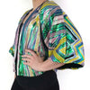 Geometric Sequin Cropped Kimono by Jill Lindsay Designs in light pink/green