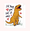 I'd hug you but i can't Single Greeting Cards by Sassy Banana Design Co