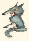Wolfskin child illustration by Fox & Comet art print